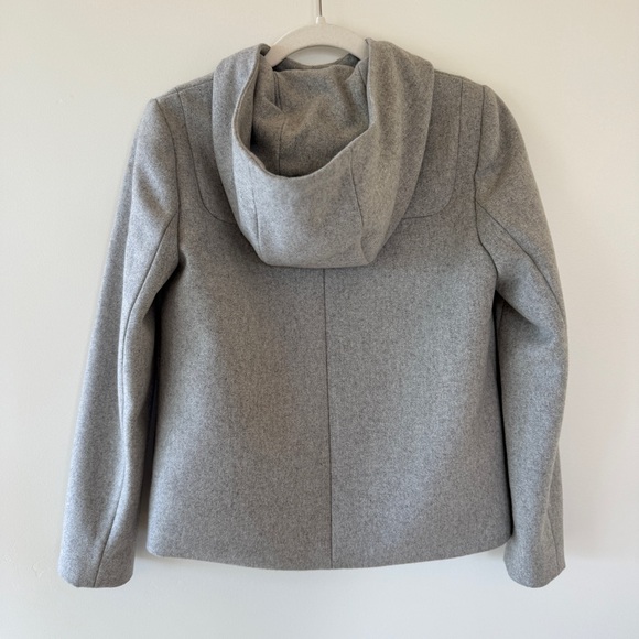 J.Crew Petite Wool Melton Hooded Bib Jacket Coat – Heather Gray Womens 2P - Picture 3 of 10